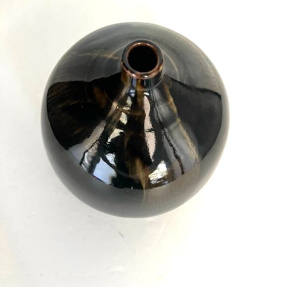 TOYO Japan pottery bulbous modern MCM vase with a distinctive drip glaze - Picture 5 of 9